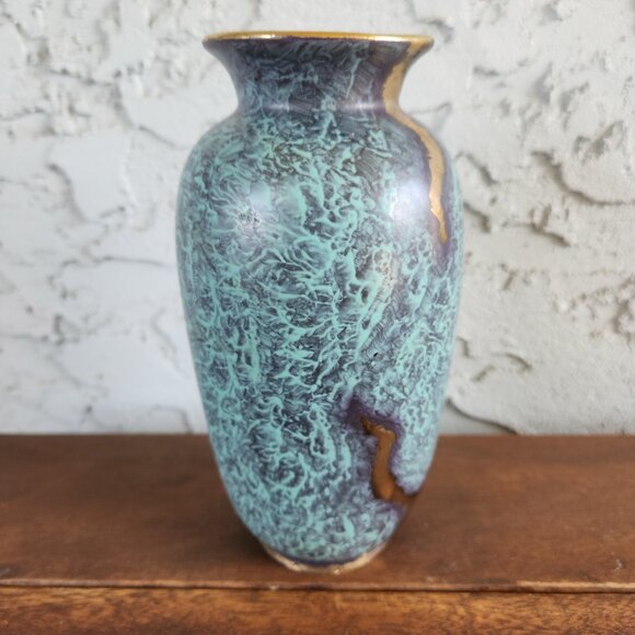 Vintage Jasba Keramik Vase 500/16 West Germany 1950s Jaspatina Glaze 6.5”, 16cm - Picture 3 of 7